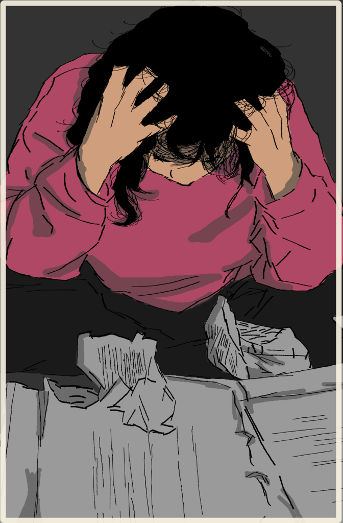 The Ilustration showing anxiety emotion