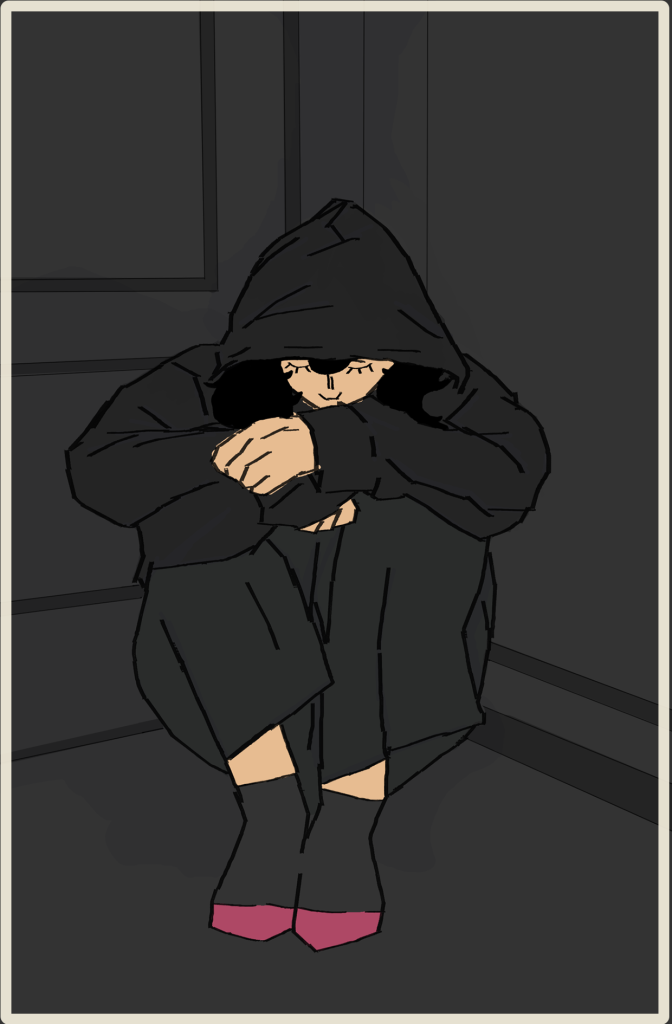 The Ilustration showing sadness emotion